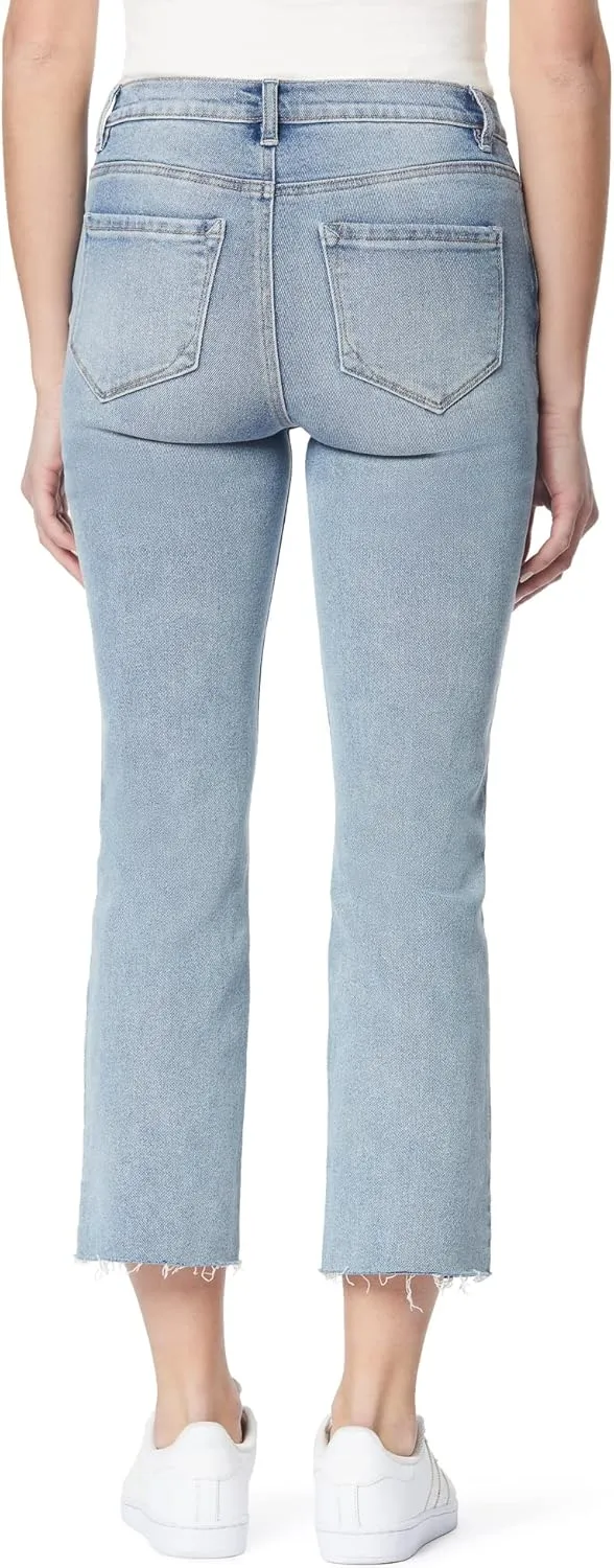 kensie Jeans Women's The Allie High-Rise Slim Straight Raw Hem 27-Inch Inseam, Sizes 0-16