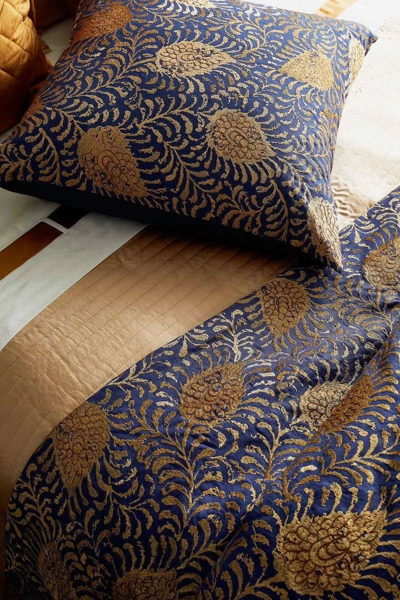Kinrande Marine/Gold Throw | The Met x Ann Gish