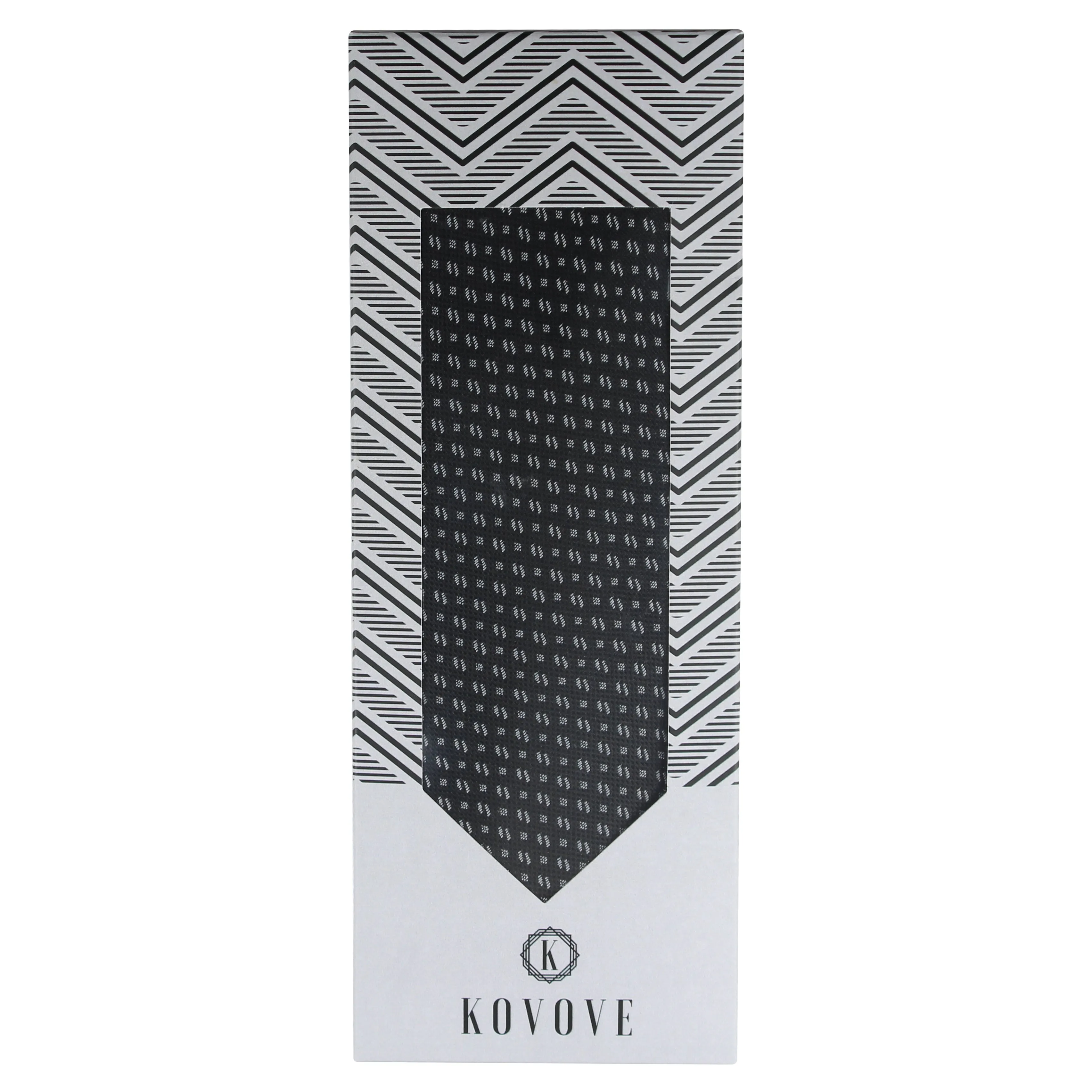 Kovove The Artistry Abstract Black Necktie For Men