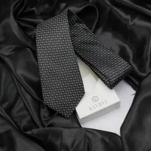 Kovove The Artistry Abstract Black Necktie For Men
