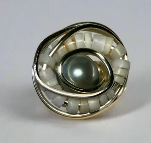 Light Gray Faux Pearl with Shells