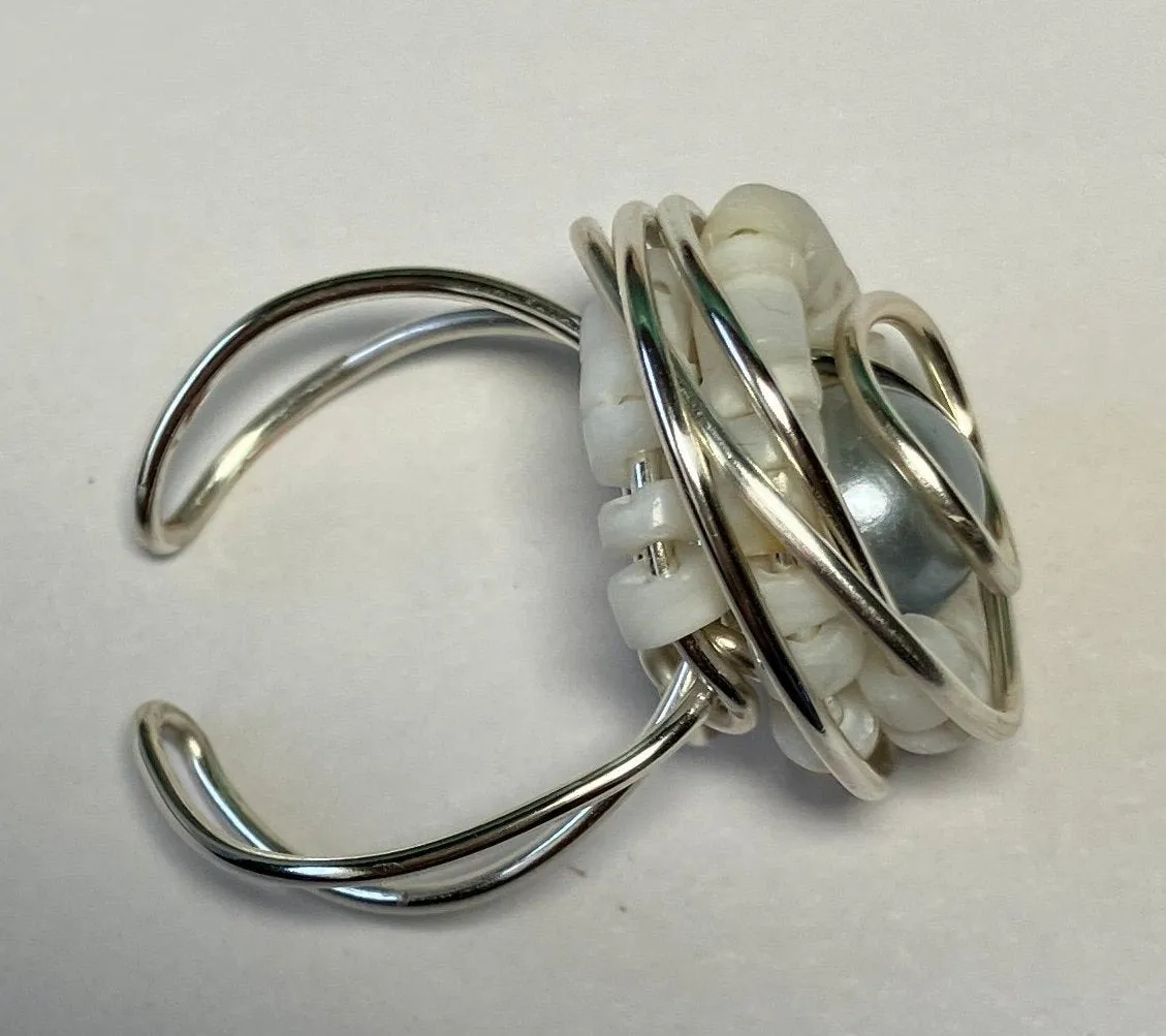 Light Gray Faux Pearl with Shells