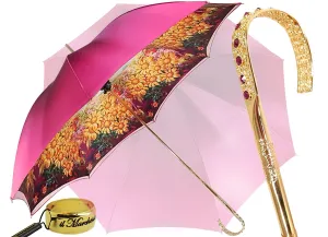 Lovely Fuchsia Shade Umbrella, New Flowered Exclusive By il Marchesato