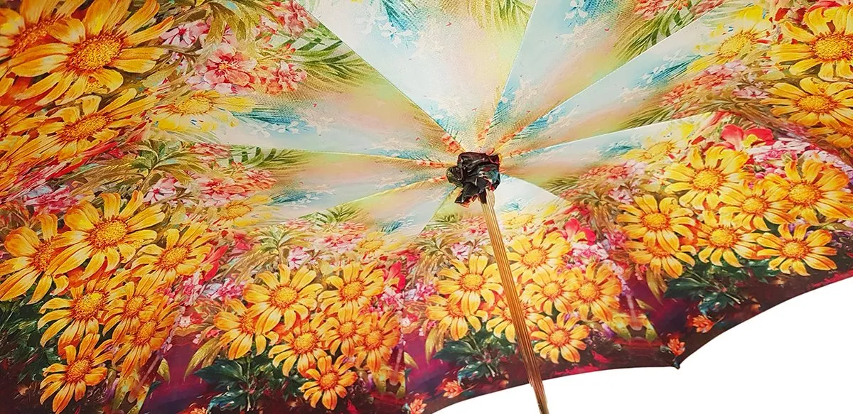 Lovely Fuchsia Shade Umbrella, New Flowered Exclusive By il Marchesato