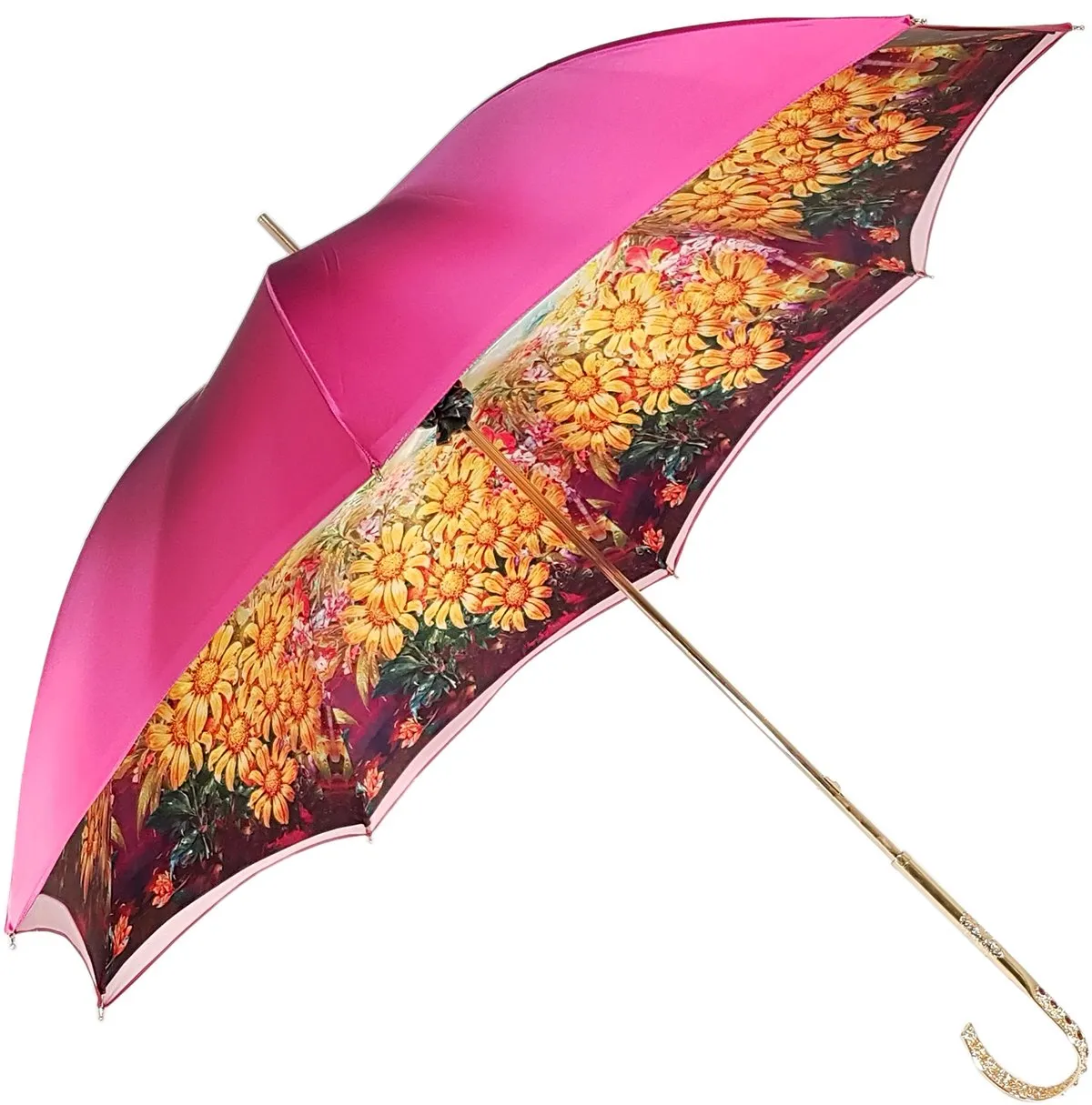 Lovely Fuchsia Shade Umbrella, New Flowered Exclusive By il Marchesato
