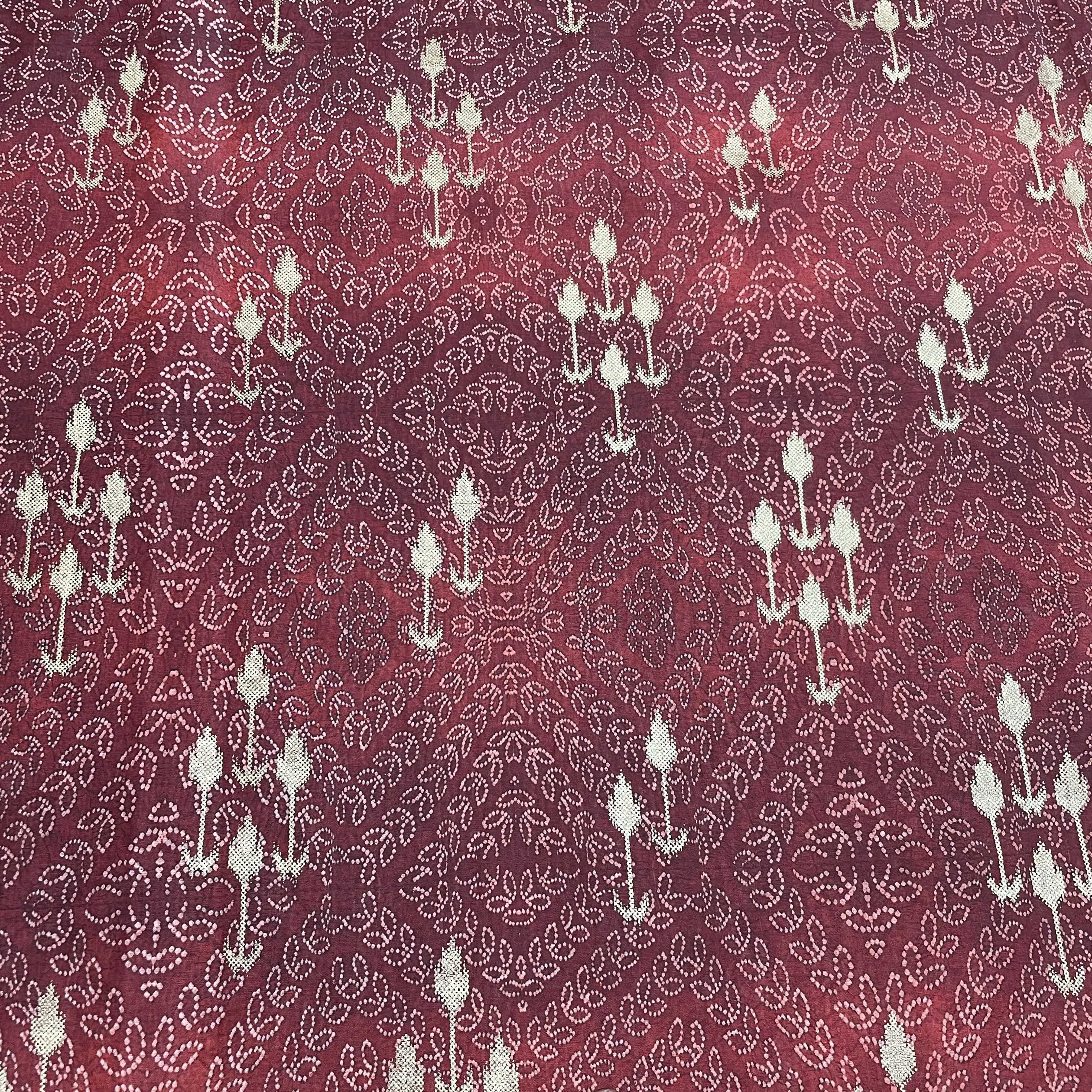 Maroon Bandhani With Foil Chanderi Fabric 28