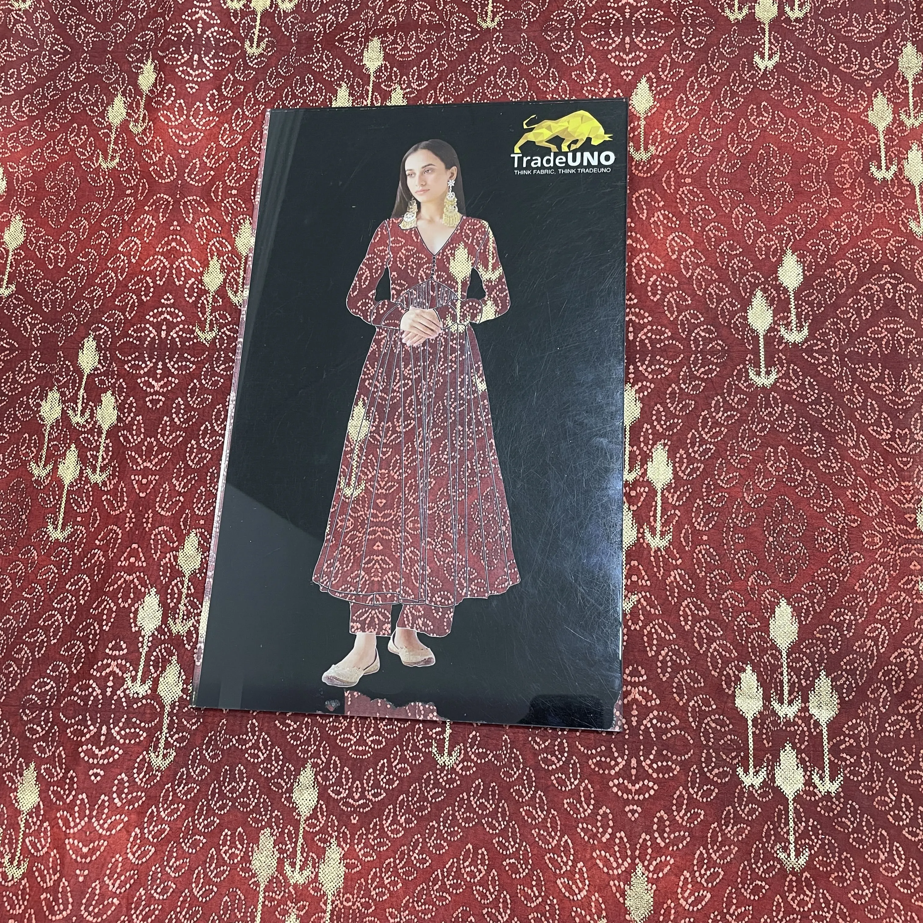 Maroon Bandhani With Foil Chanderi Fabric 28