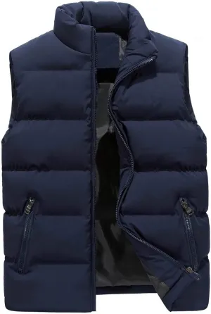 Men'S Puffer Vest,Winter Lightweight Polo Puffer Vest Zip Up Sleeveless Ski Vest Plus Size Outerwear Red,Black S-5Xl