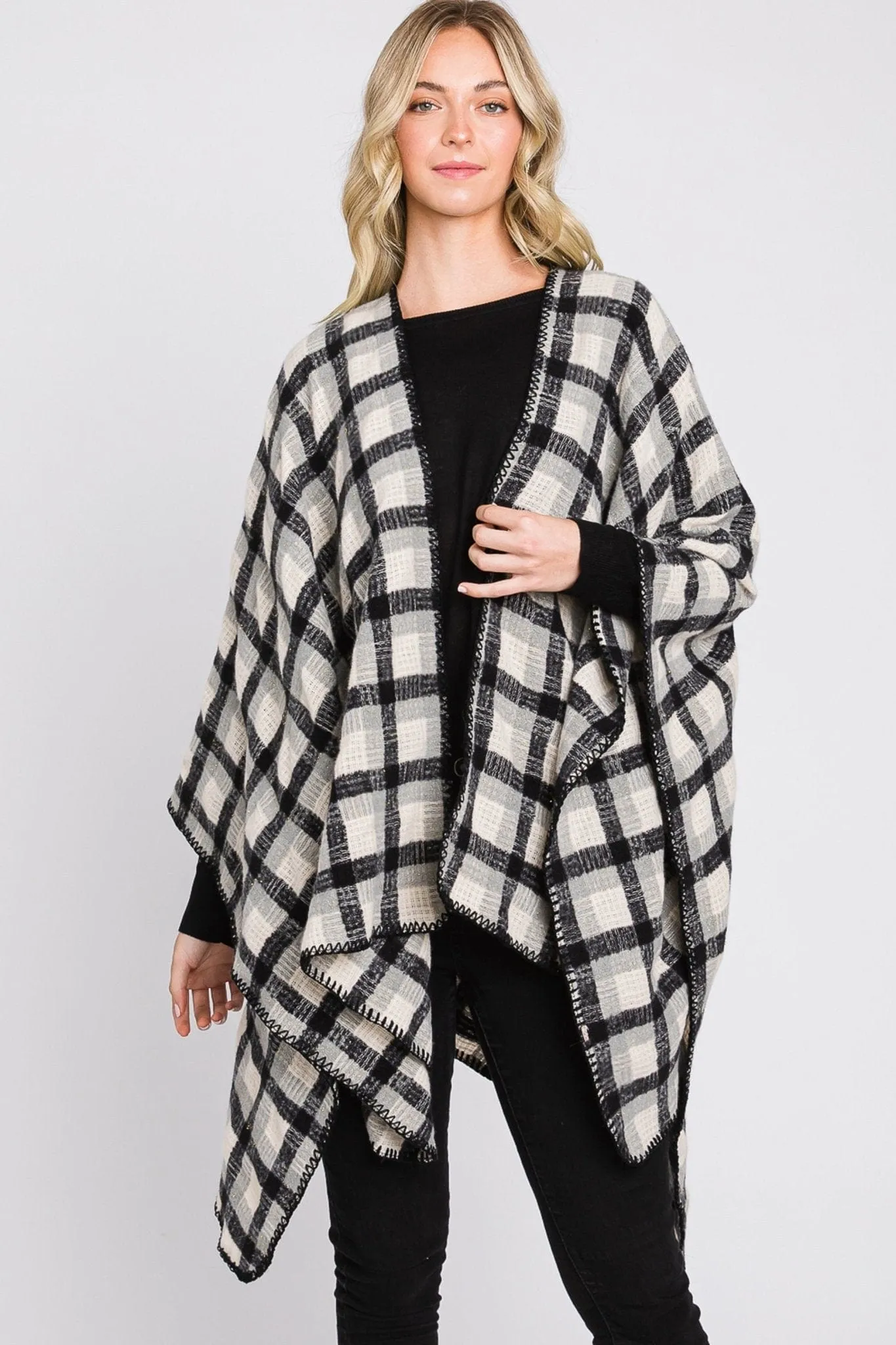 MS0334 Skylar Gingham Ruana