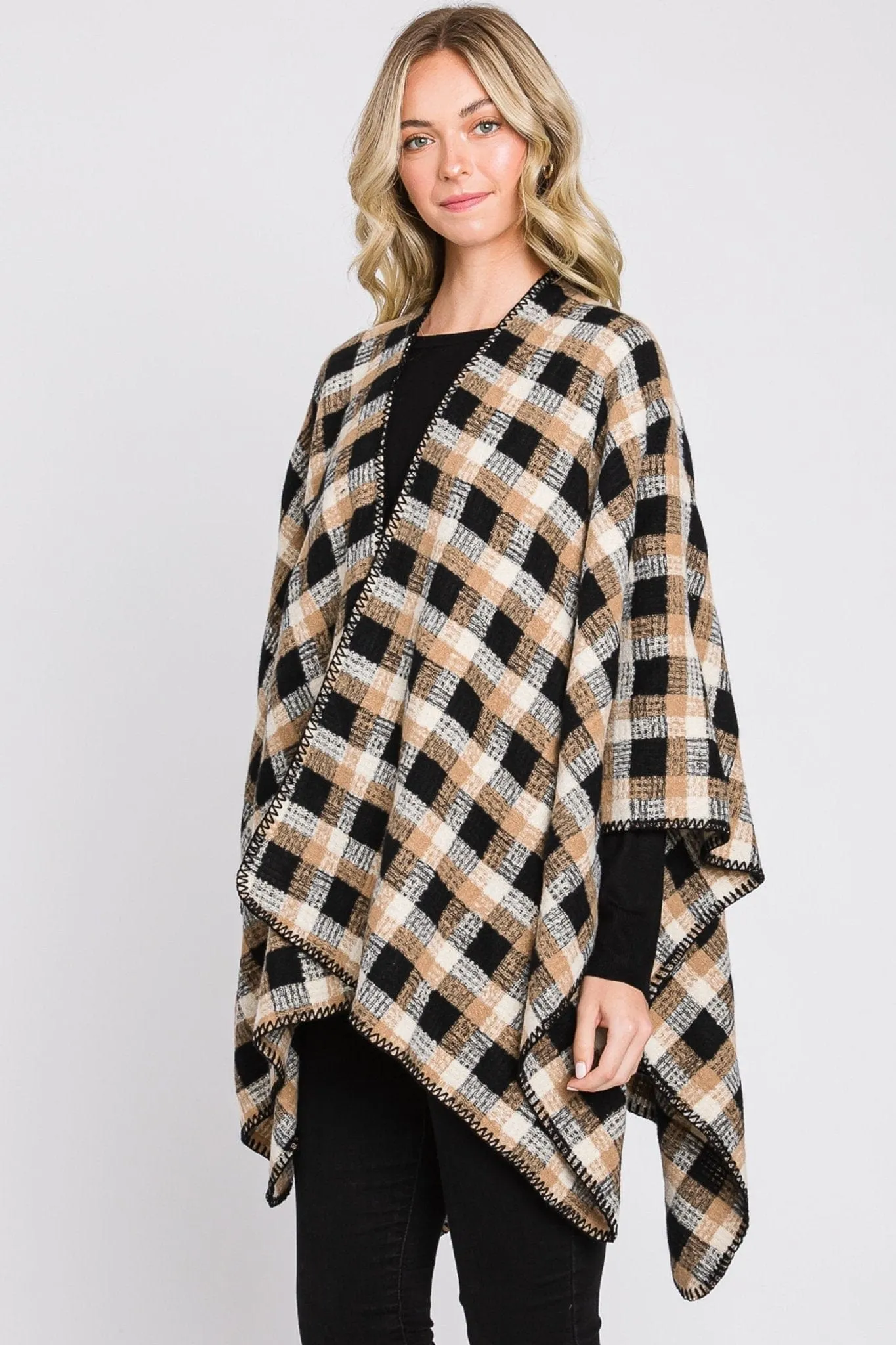 MS0334 Skylar Gingham Ruana