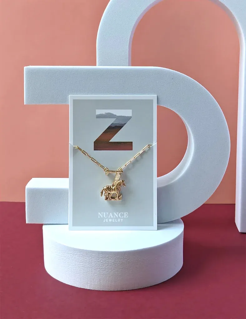 Nuance Animal Letter Necklace