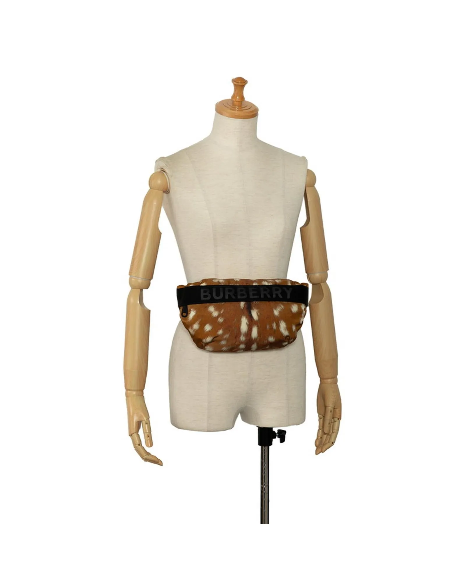 Nylon Printed Belt Bag in Brown