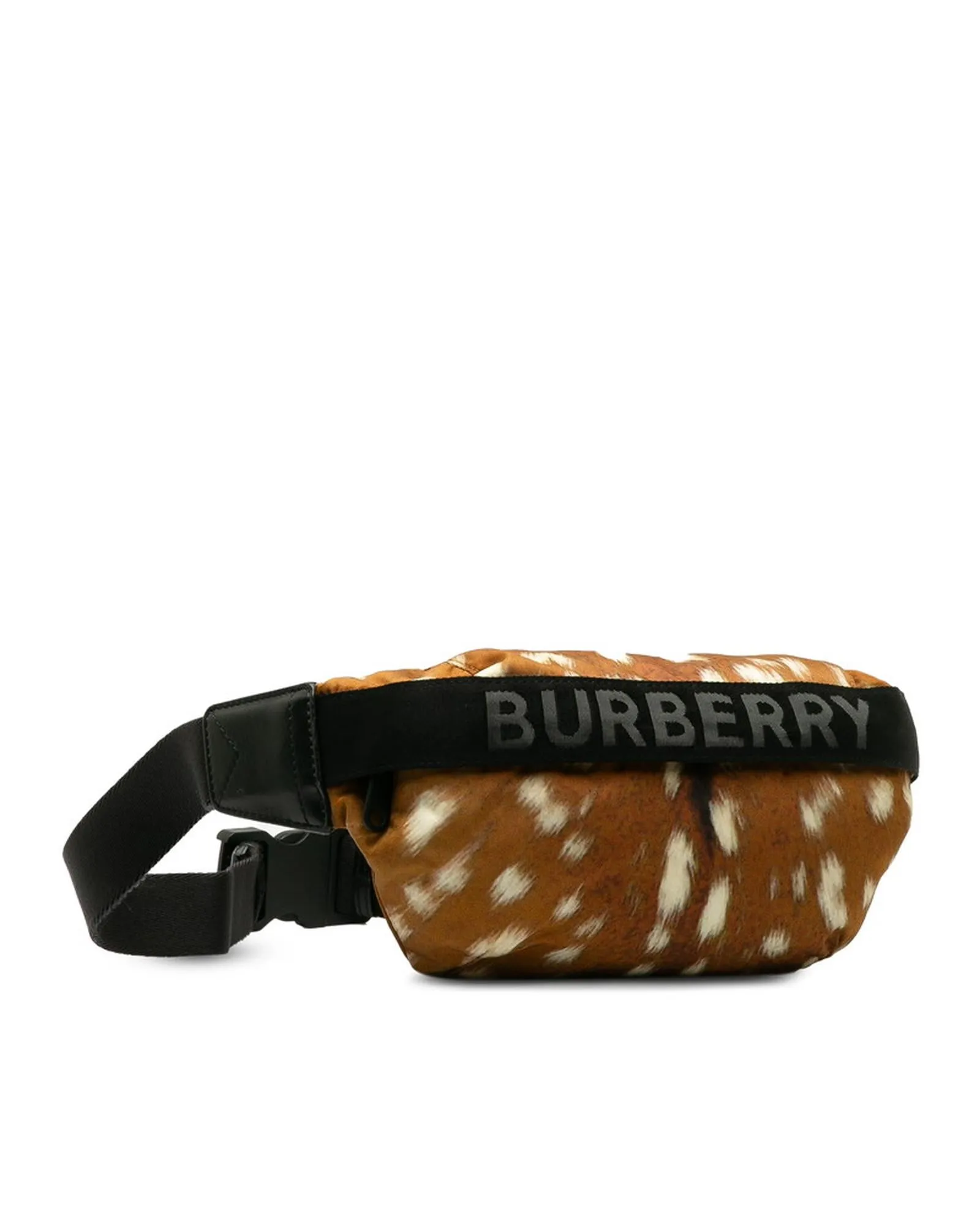 Nylon Printed Belt Bag in Brown
