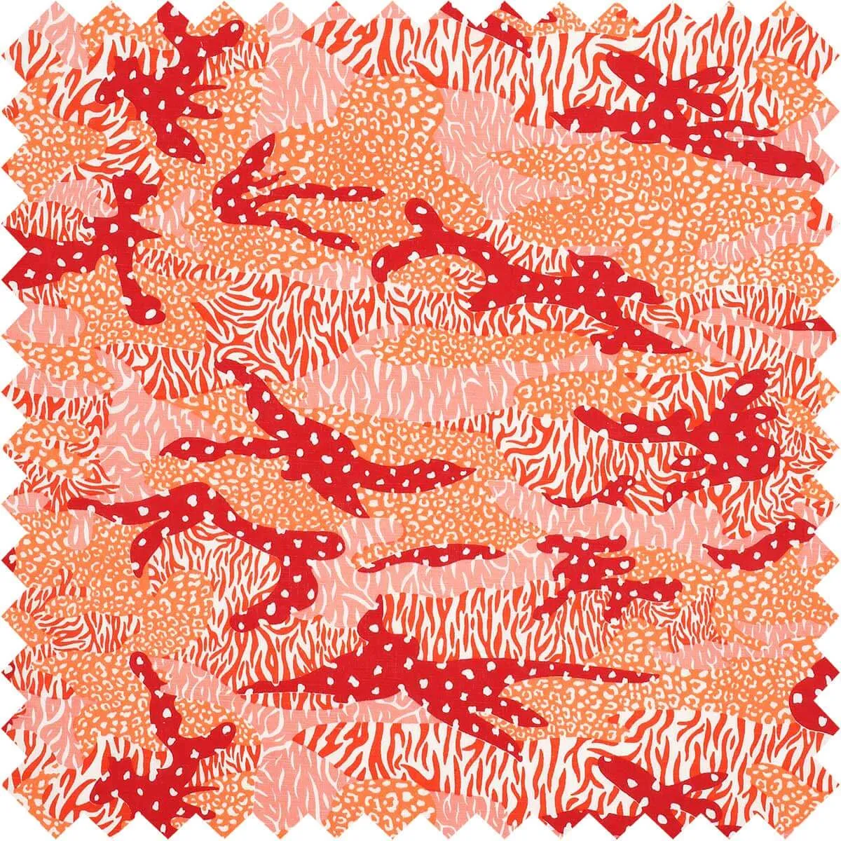 Orange Big Cat Camo Fabric