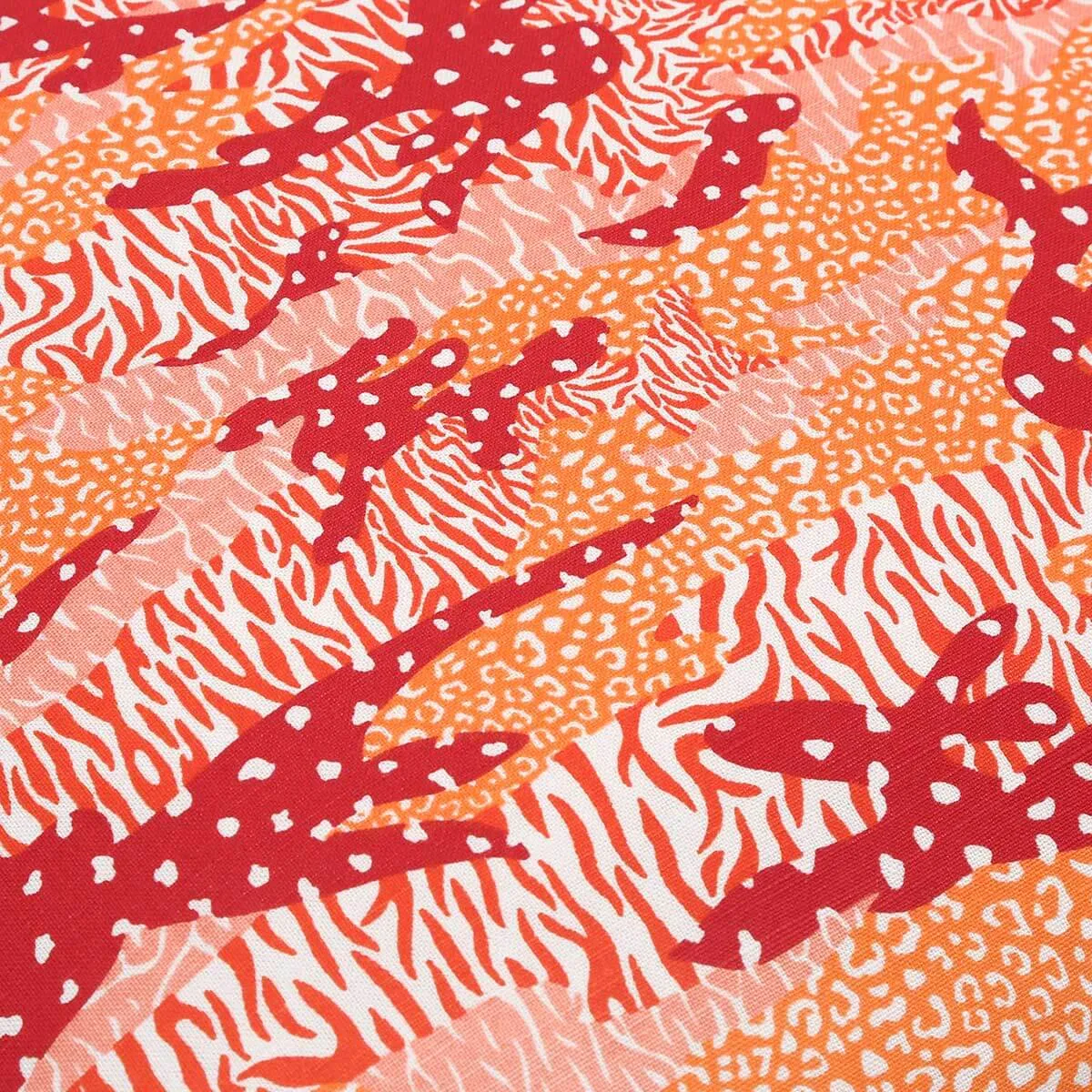 Orange Big Cat Camo Fabric