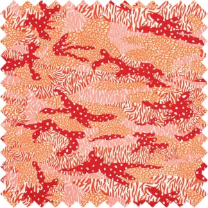 Orange Big Cat Camo Fabric