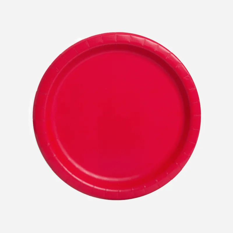 Plain Red Little Plates (8 Pack)