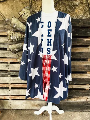 {PLUS} Blue Star Kimono