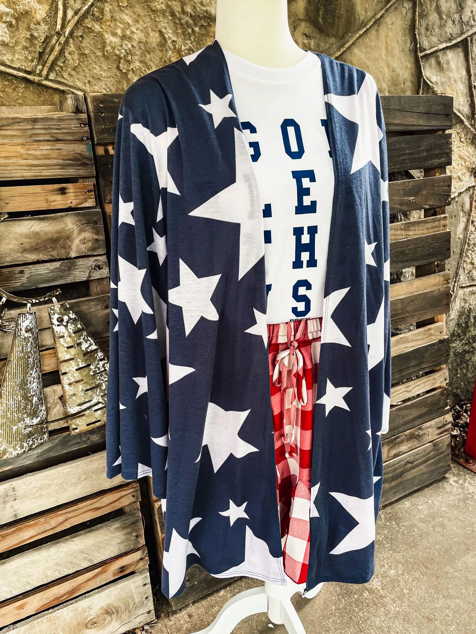 {PLUS} Blue Star Kimono