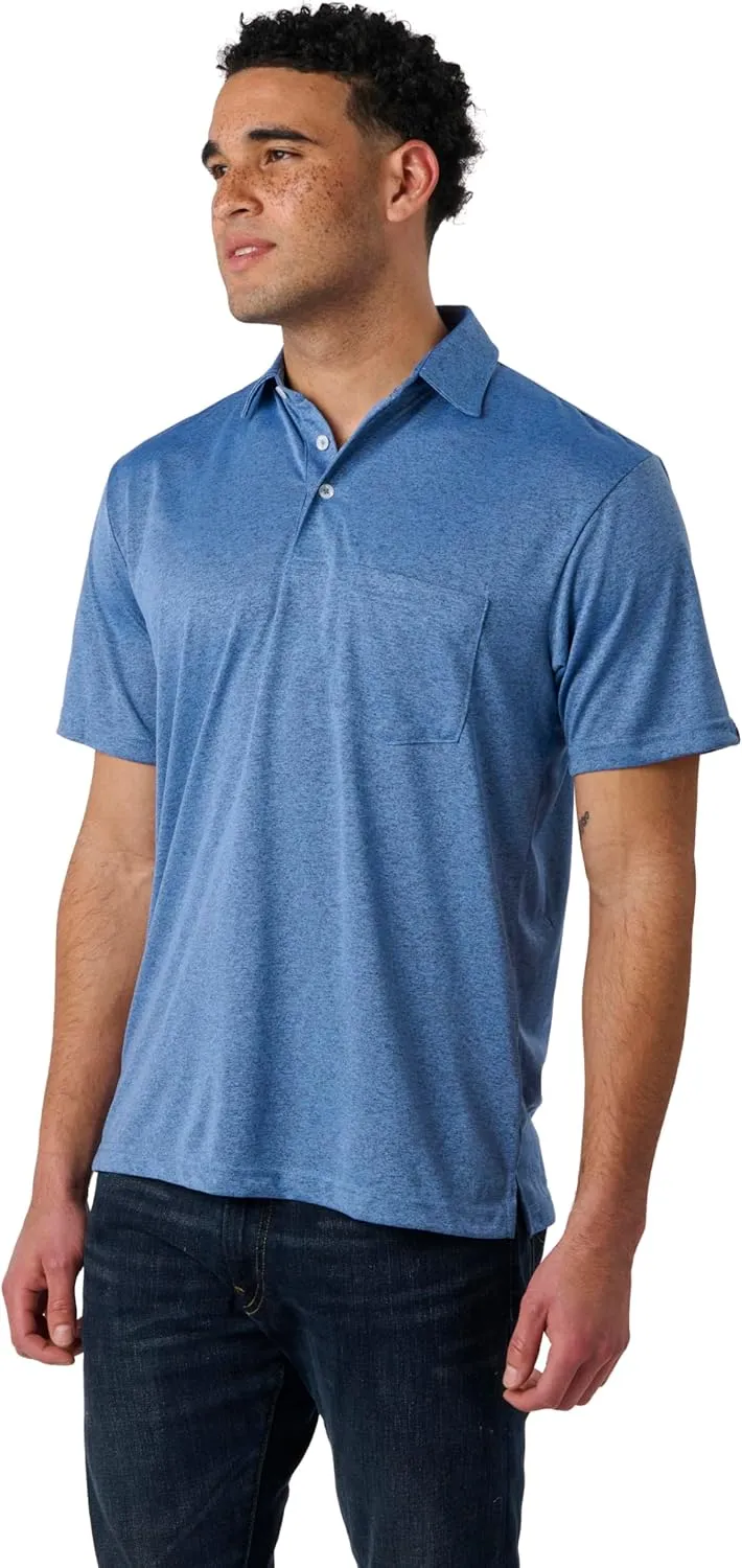 Recover Men's Recycled Polyester Polo Shirt  Moisture-Wicking, Lightweight & Breathable, Athletic Fit