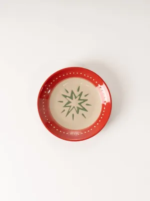 Red Holiday Patterned Plate