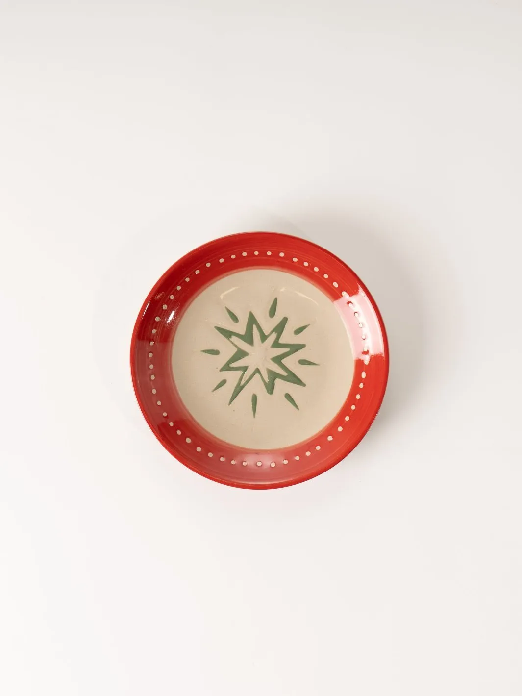 Red Holiday Patterned Plate