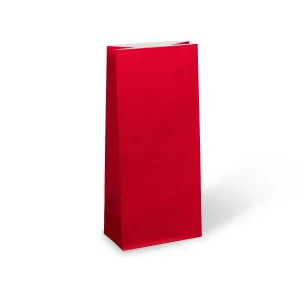 Red Paper Party Bags 22cm x 10cm - Packet of 12
