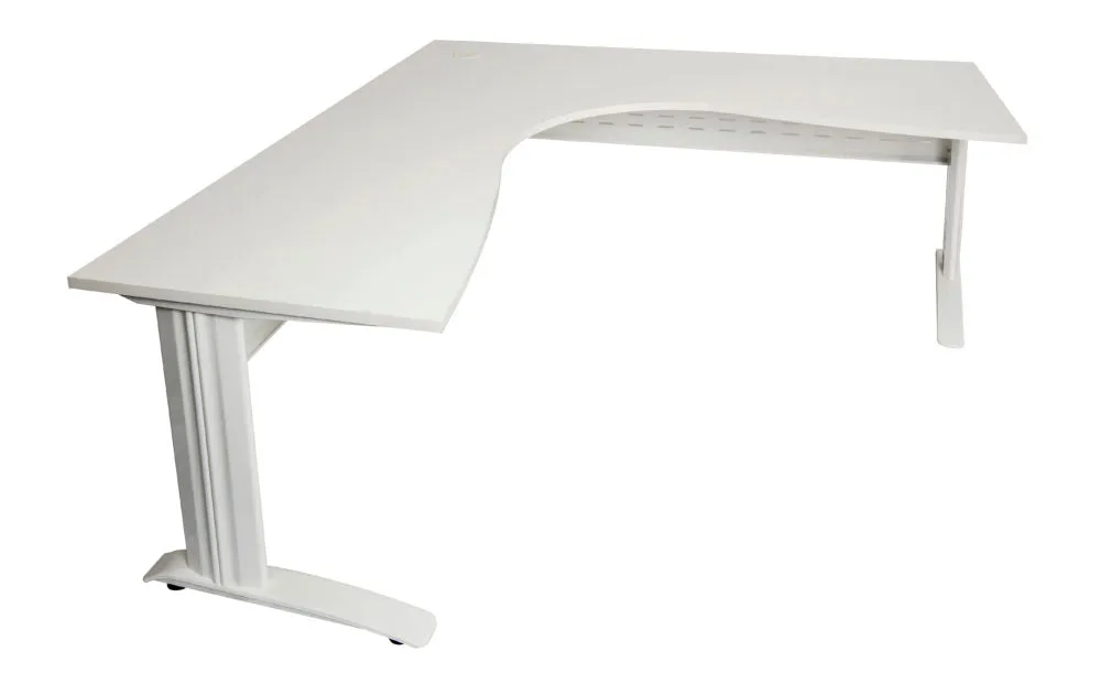 Rline Span White Corner Workstations - White