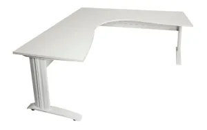 Rline Span White Corner Workstations - White