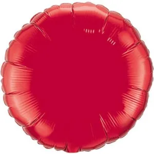Ruby Red Round Foil Balloon 18"