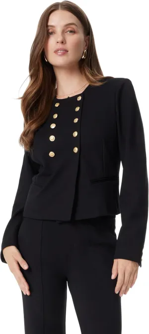 Sam Edelman Women's Fiona Double Breasted Collarless Blazer Standard