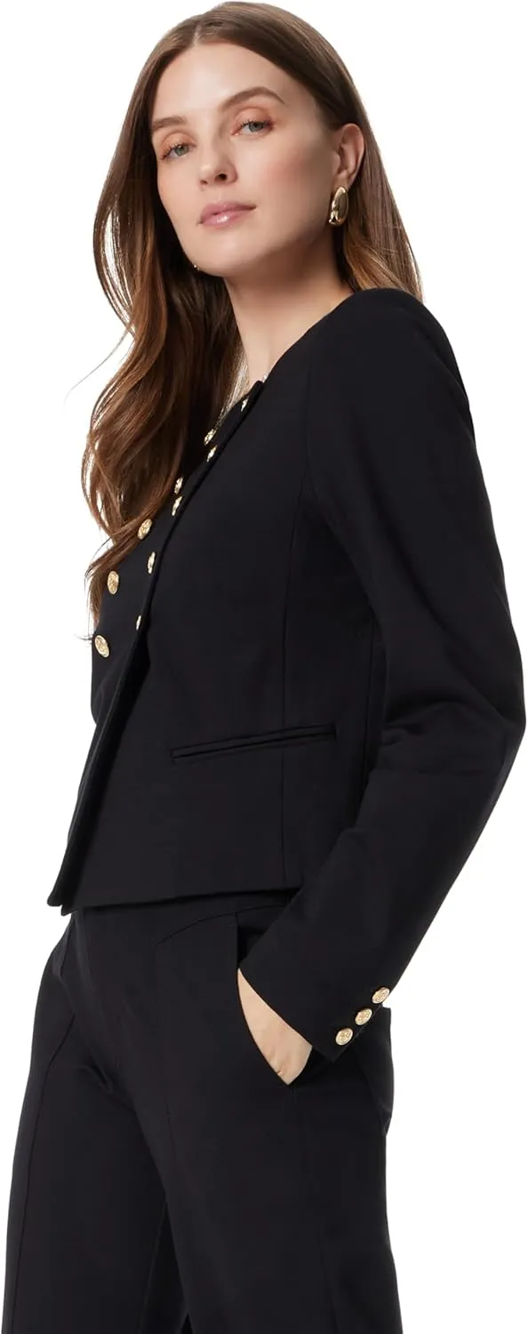 Sam Edelman Women's Fiona Double Breasted Collarless Blazer Standard