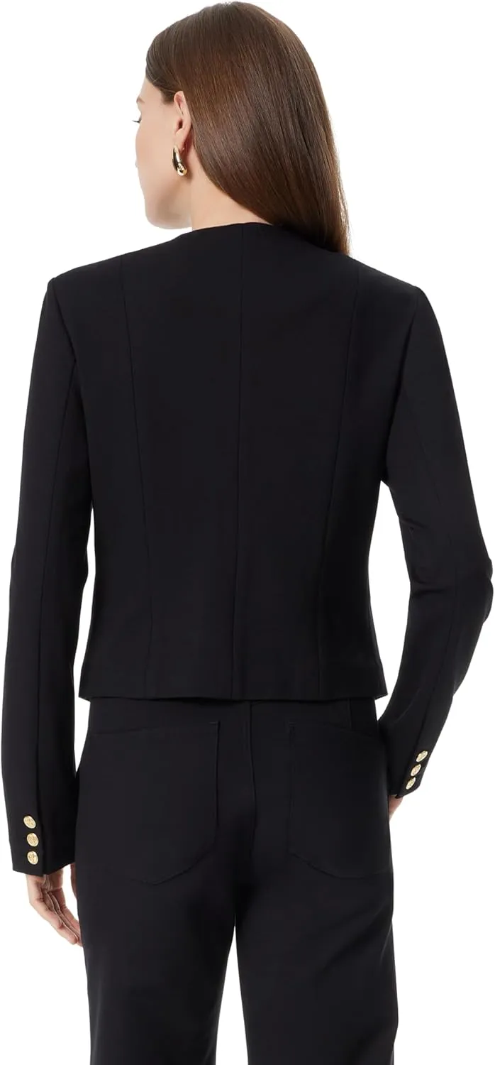 Sam Edelman Women's Fiona Double Breasted Collarless Blazer Standard