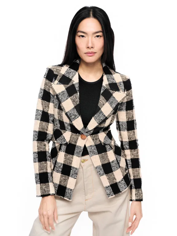 Sm24029 Black Check Blazer