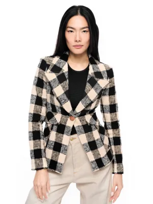 Sm24029 Black Check Blazer