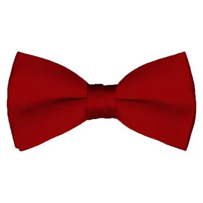 Solid Pre-Tied Crimson Bow Tie