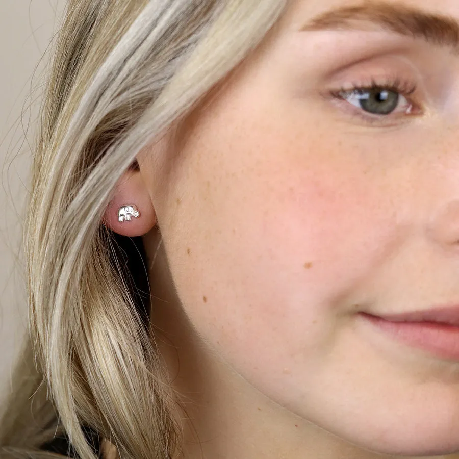 Sterling Silver Elephant Studs