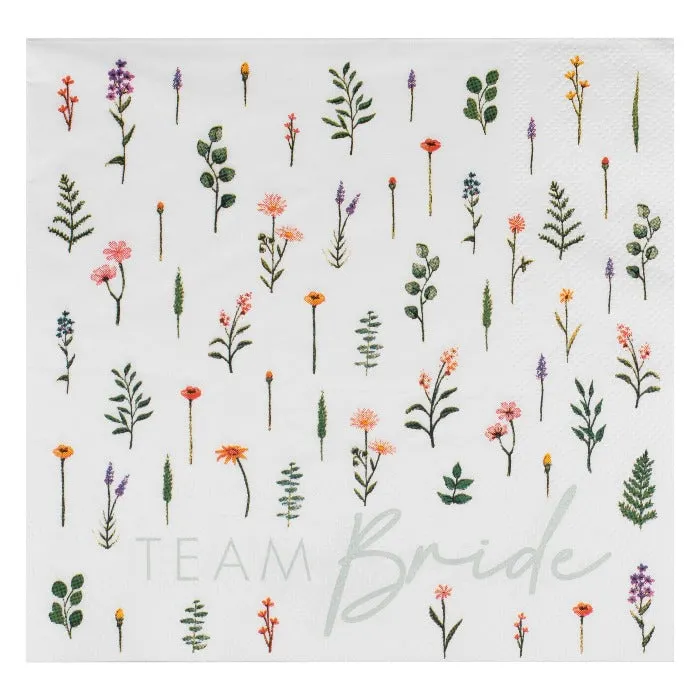 Team Bride Floral Napkins