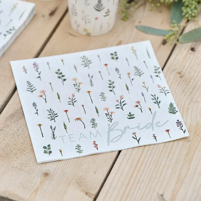 Team Bride Floral Napkins