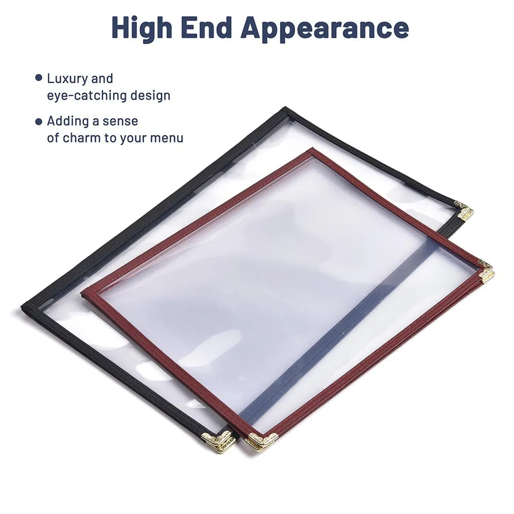 TheLAShop 8-1/2"x11" Clear Restaurant Menu Cover Folder Double 30ct/pk