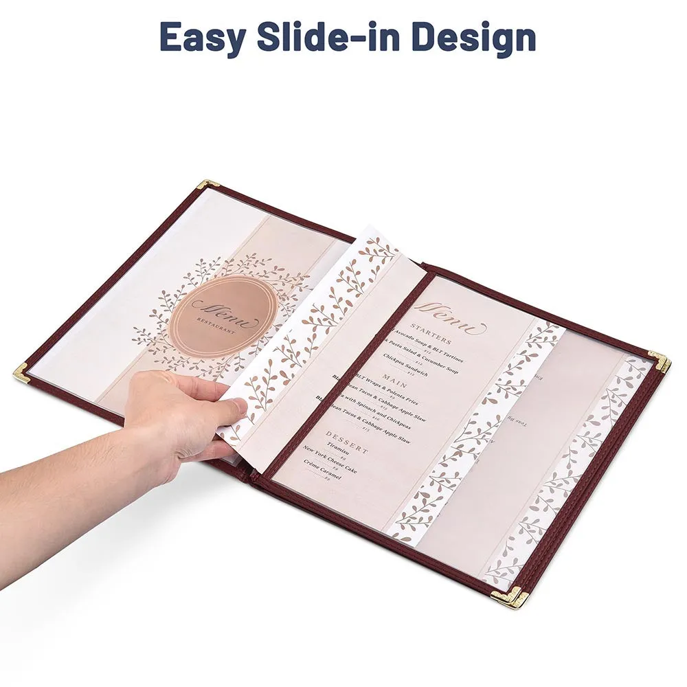 TheLAShop 8-1/2"x11" Clear Restaurant Menu Cover Folder Double 30ct/pk