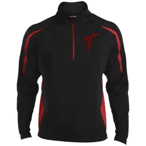 Uniquely You Mens Jacket - Half Zip Pullover / Red Embroidered Cross Outerwear