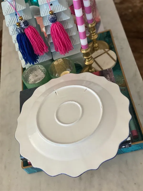 Vintage 1980's Reproduction Blue Flow Round Platter