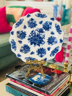 Vintage 1980's Reproduction Blue Flow Round Platter
