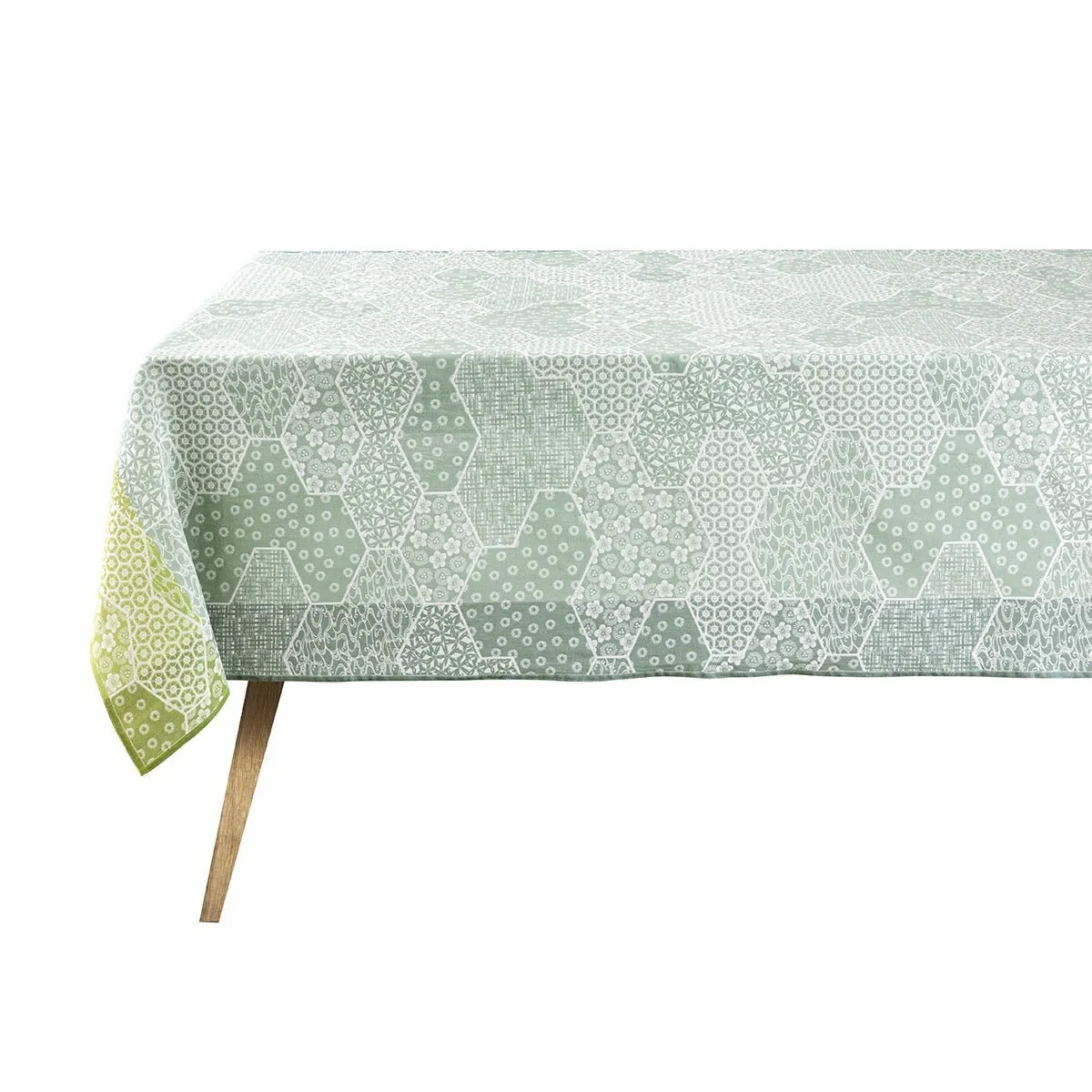 Wagara Green 59" x 86" Tablecloth by Le Jacquard Français