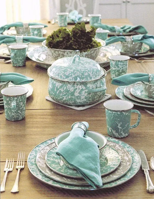 Water Splash Porcelain Enamelware Dinnerware