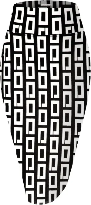 Women's Premium High Waist Nylon Ponte Stretch Office Pencil Skirt